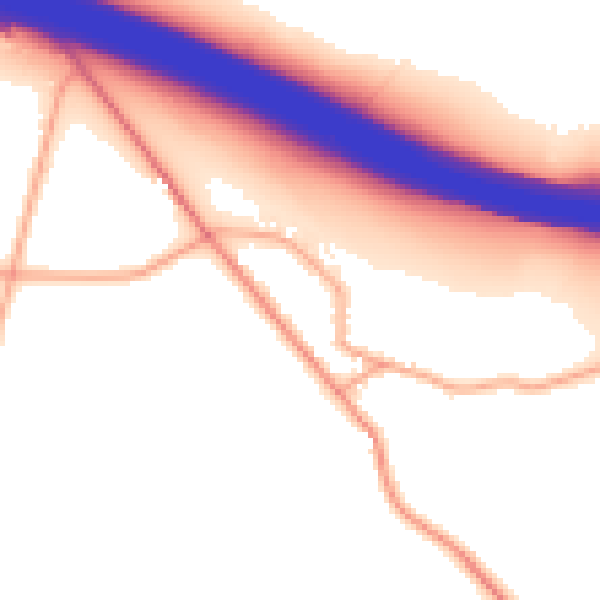 Daytime road noise heatmap for WV8 1QW