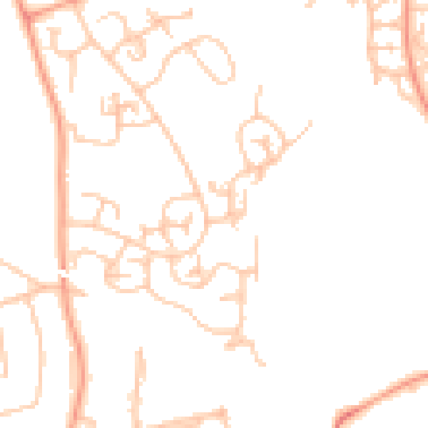 Daytime road noise heatmap for WV8 1XG