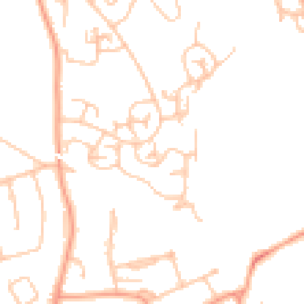Daytime road noise heatmap for WV8 1YB