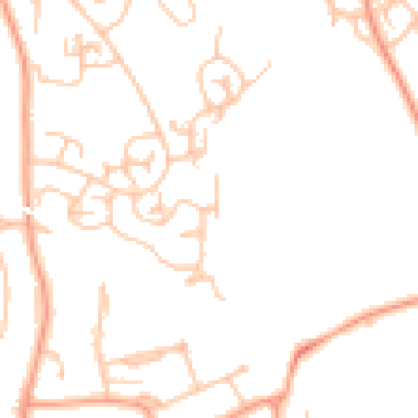 Daytime road noise heatmap for WV8 1YE