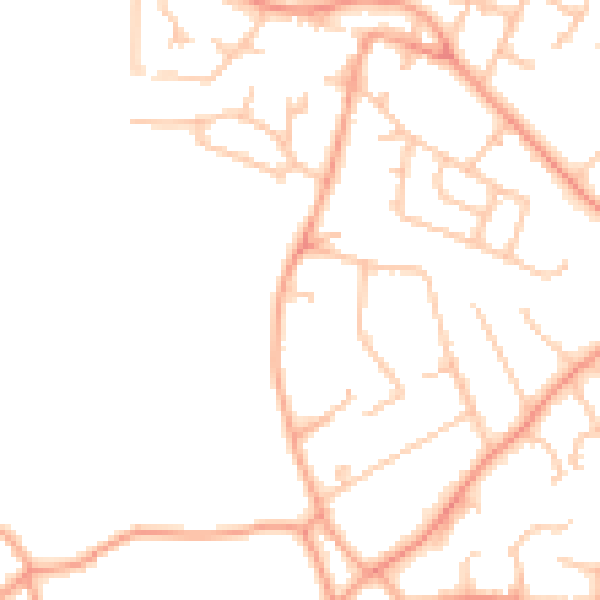 Daytime road noise heatmap for WV8 2AJ
