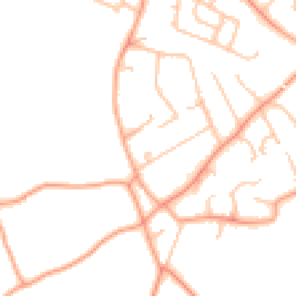 Daytime road noise heatmap for WV8 2AU