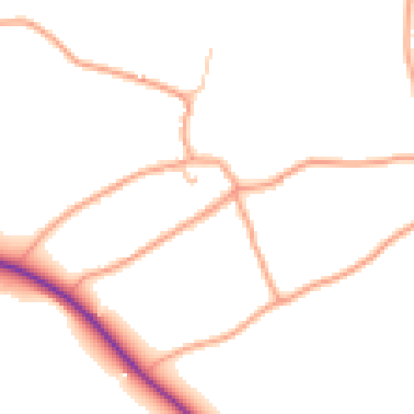 Daytime road noise heatmap for WV8 2AX