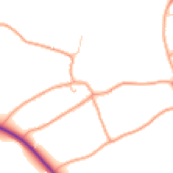 Daytime road noise heatmap for WV8 2AY