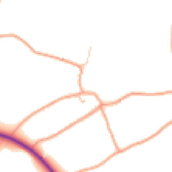 Daytime road noise heatmap for WV8 2BB