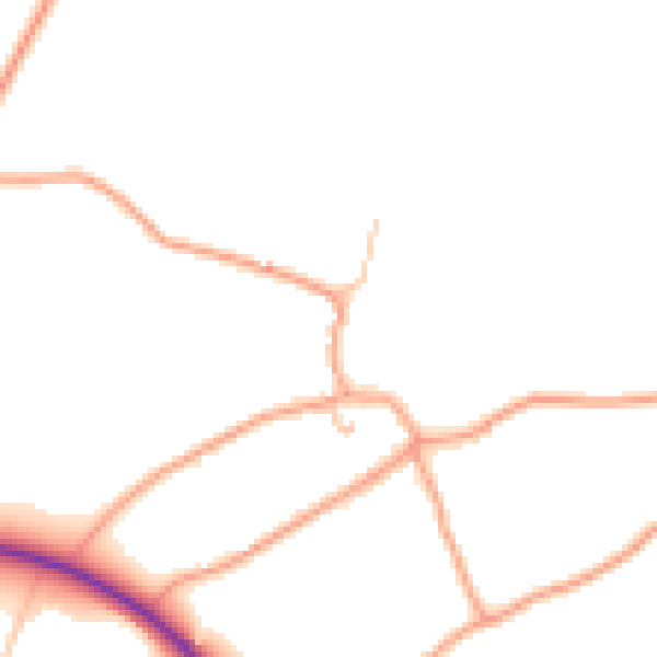 Daytime road noise heatmap for WV8 2BD