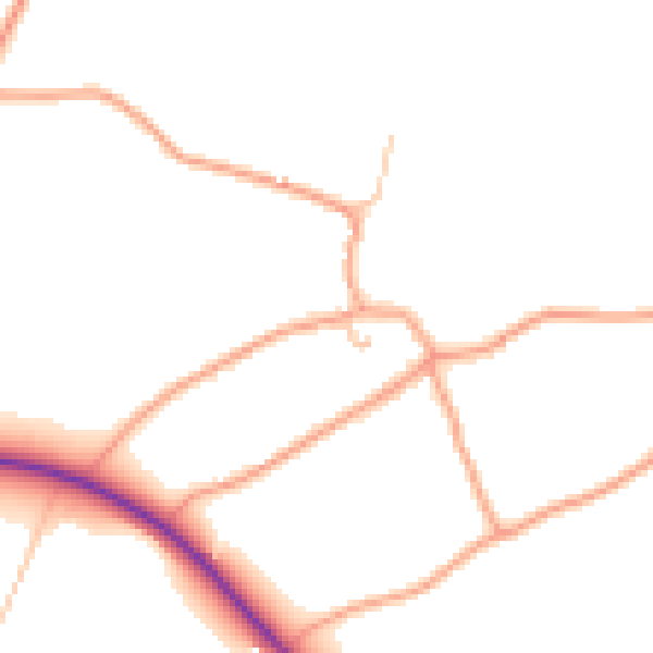 Daytime road noise heatmap for WV8 2BE
