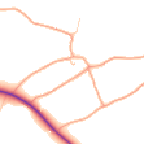 Daytime road noise heatmap for WV8 2BJ