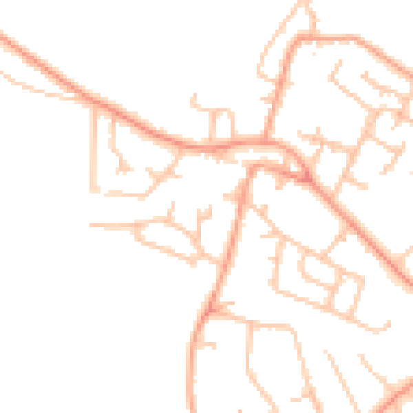 Daytime road noise heatmap for WV8 2BQ