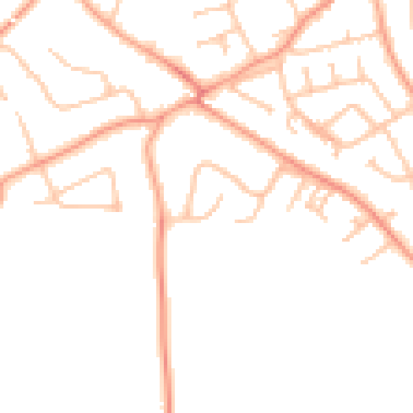 Daytime road noise heatmap for WV8 2DS