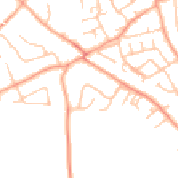 Daytime road noise heatmap for WV8 2DT