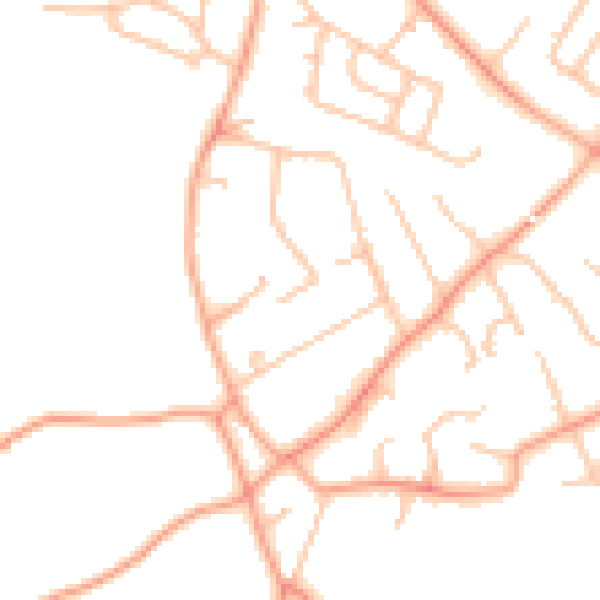 Daytime road noise heatmap for WV8 2EG