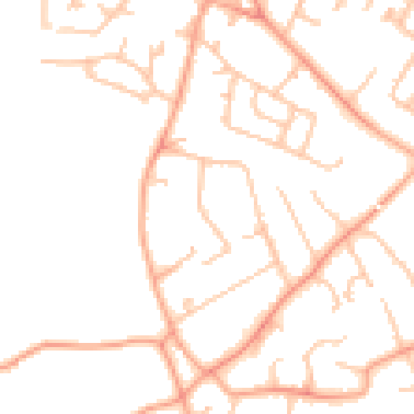 Daytime road noise heatmap for WV8 2EL
