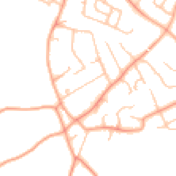 Daytime road noise heatmap for WV8 2EN
