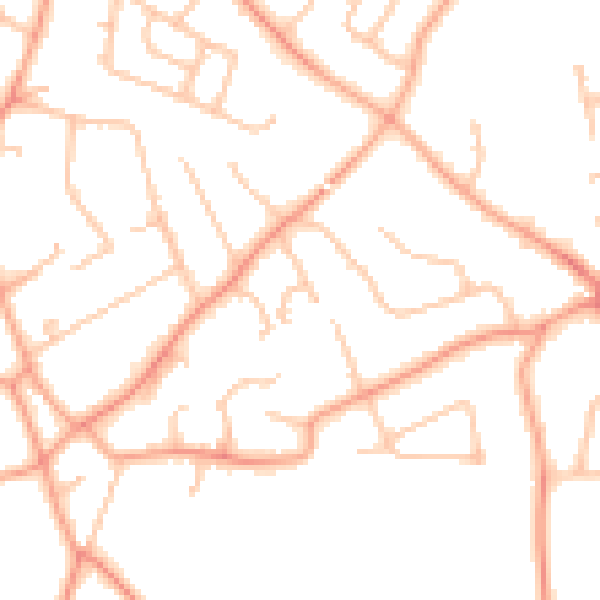 Daytime road noise heatmap for WV8 2ET