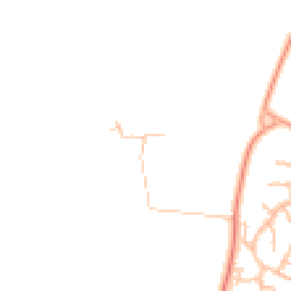 Daytime road noise heatmap for WV8 2HS