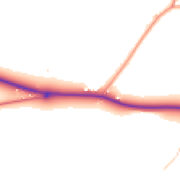 Daytime road noise heatmap for WV8 2HX