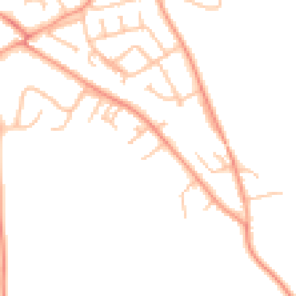 Daytime road noise heatmap for WV8 2JH