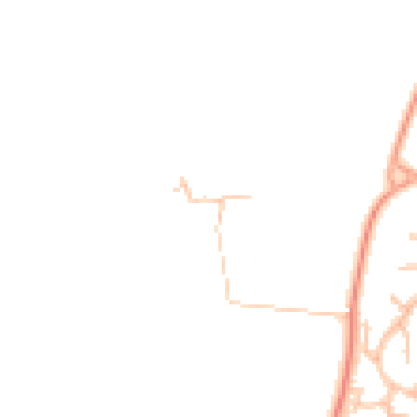 Daytime road noise heatmap for WV8 2JN