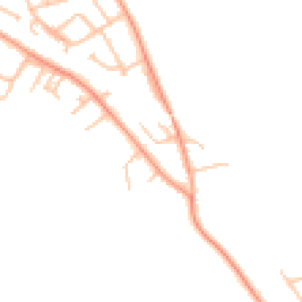 Daytime road noise heatmap for WV8 2JR