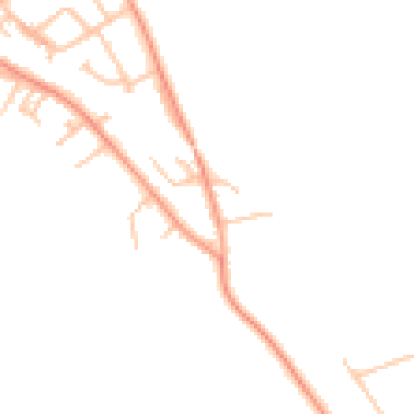 Daytime road noise heatmap for WV8 2JZ