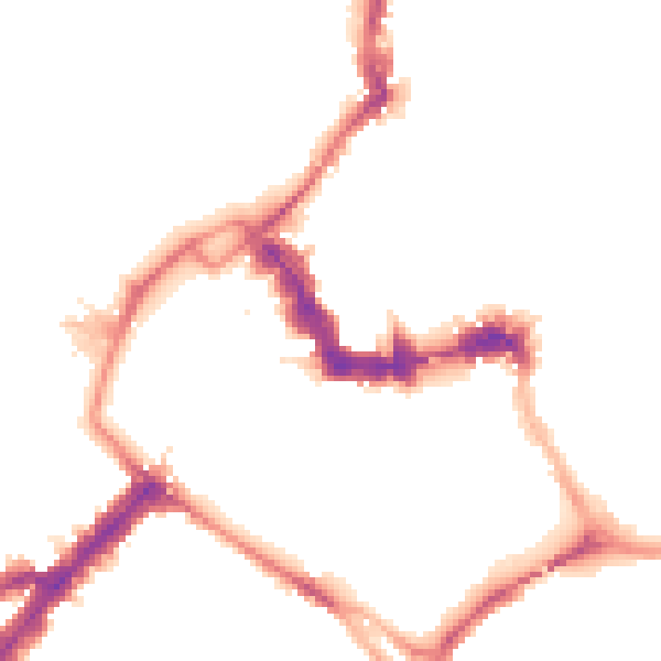 Night-time road noise heatmap for YO1 6AB
