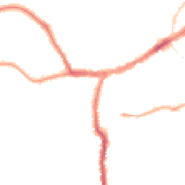 Night-time road noise heatmap for YO12 4AB