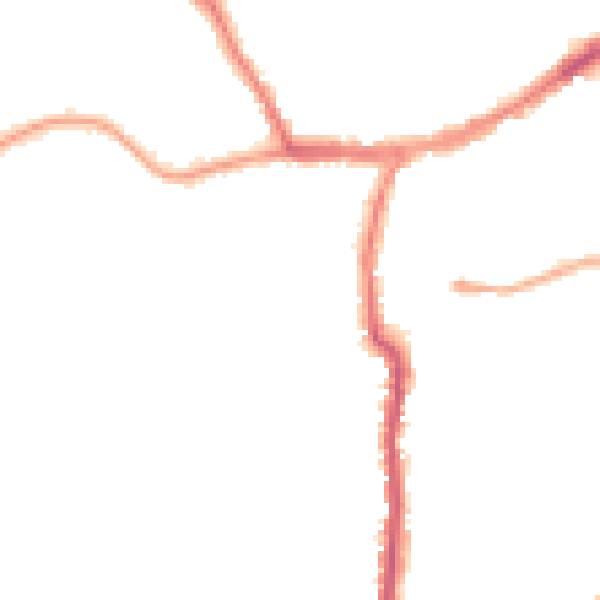 Night-time road noise heatmap for YO12 4AD