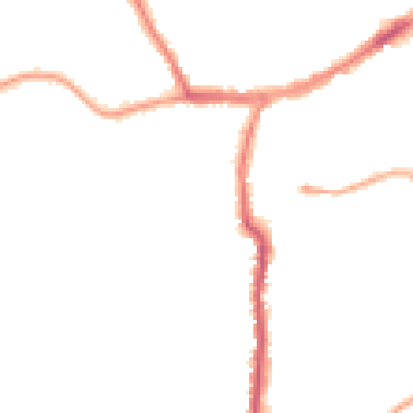 Night-time road noise heatmap for YO12 4AE