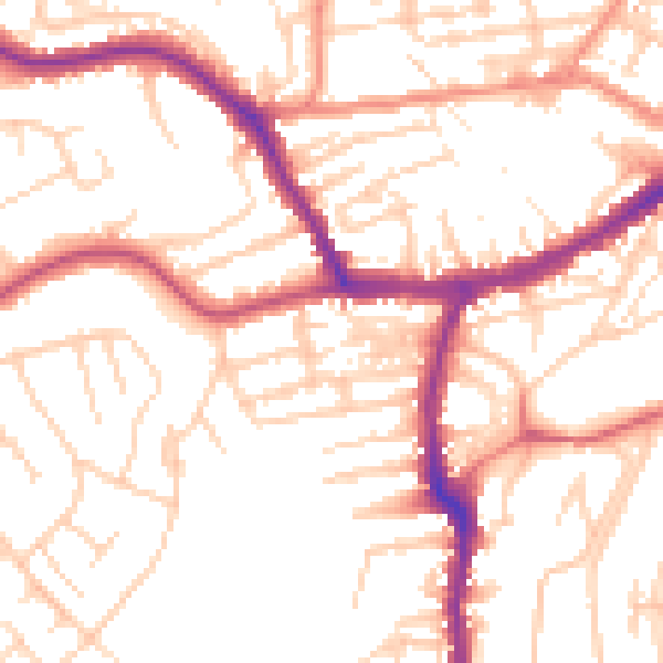 Daytime road noise heatmap for YO12 4AJ