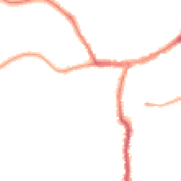 Night-time road noise heatmap for YO12 4AW