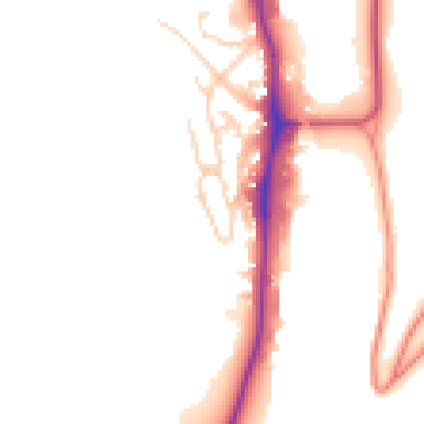 Daytime road noise heatmap for YO12 4AZ