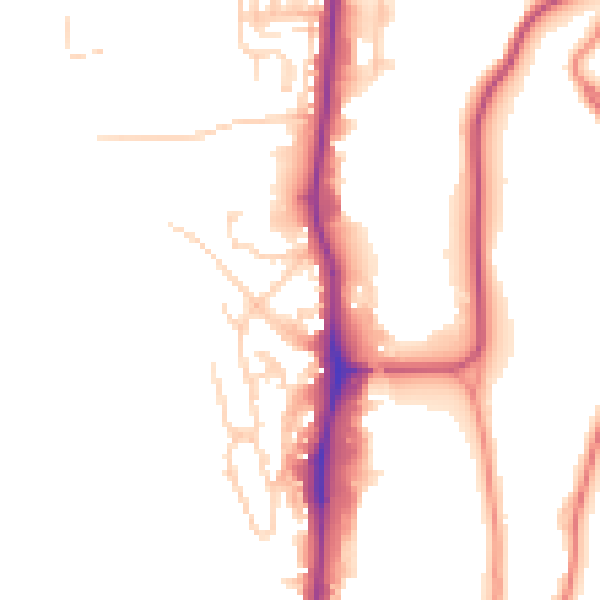 Daytime road noise heatmap for YO12 4BB
