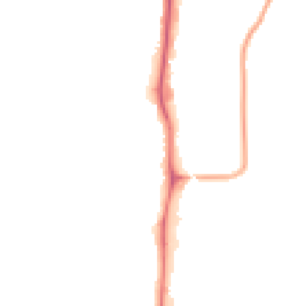 Night-time road noise heatmap for YO12 4BE
