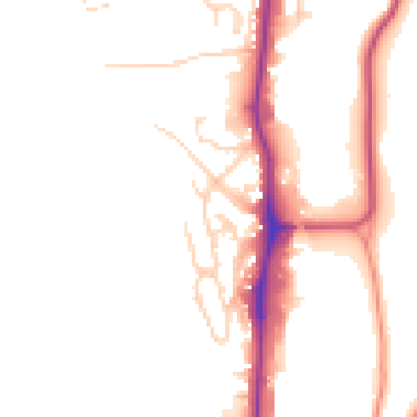 Daytime road noise heatmap for YO12 4BJ