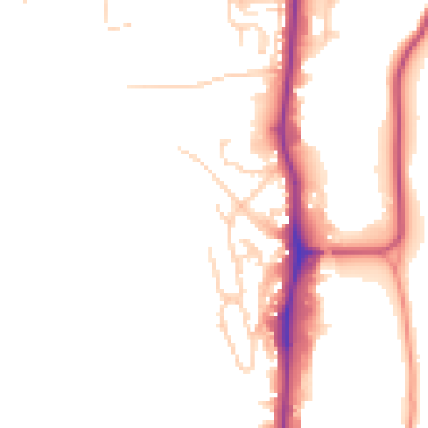 Daytime road noise heatmap for YO12 4BQ