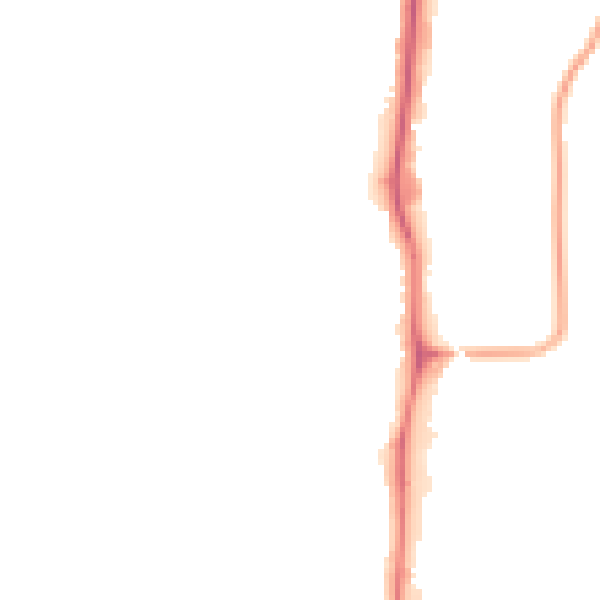 Night-time road noise heatmap for YO12 4BQ