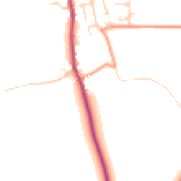 Daytime road noise heatmap for YO12 4BX