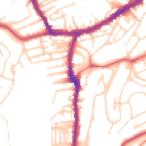 Daytime road noise heatmap for YO12 4DT