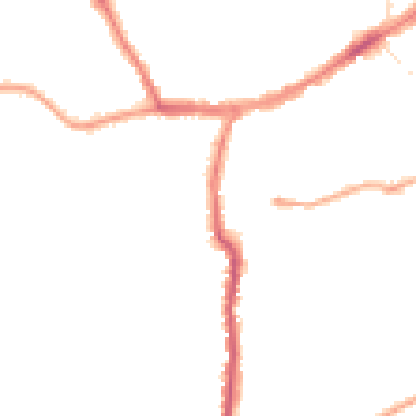 Night-time road noise heatmap for YO12 4DU
