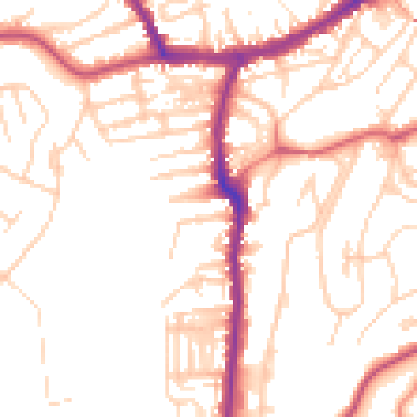 Daytime road noise heatmap for YO12 4DY