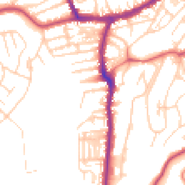 Daytime road noise heatmap for YO12 4DZ