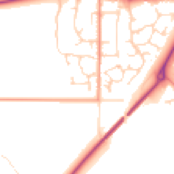 Daytime road noise heatmap for YO12 4LH