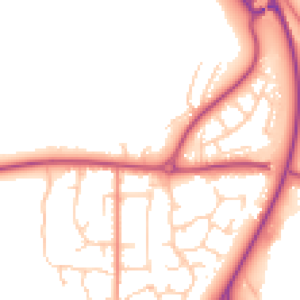 Daytime road noise heatmap for YO12 4NG