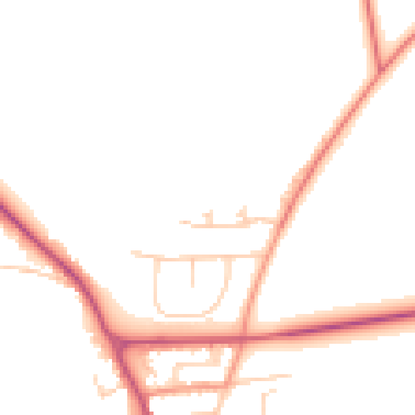 Daytime road noise heatmap for YO12 4NZ