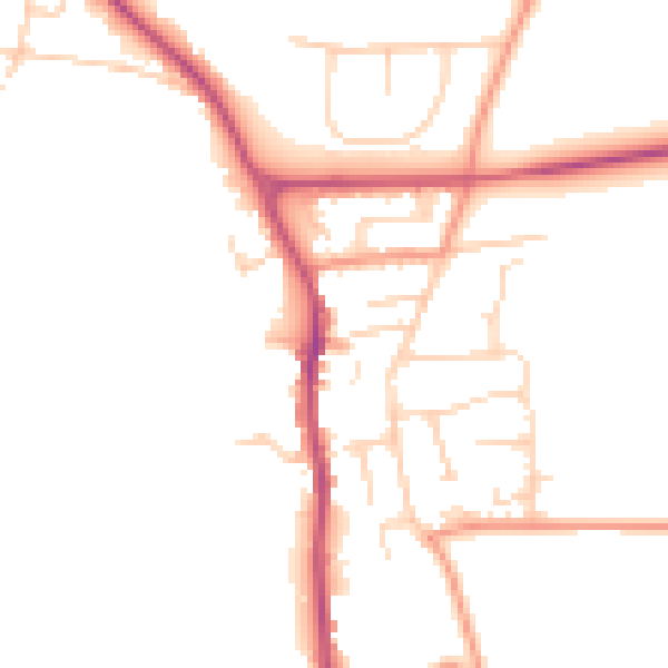 Daytime road noise heatmap for YO12 4PJ