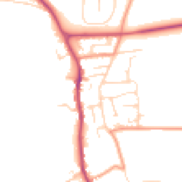 Daytime road noise heatmap for YO12 4QL