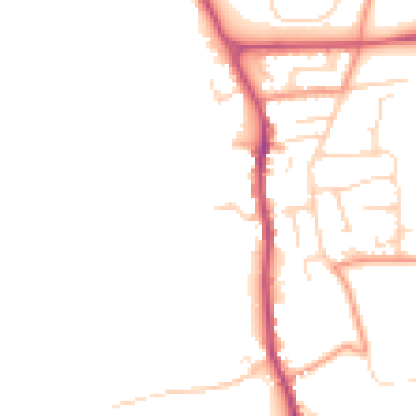 Daytime road noise heatmap for YO12 4QQ