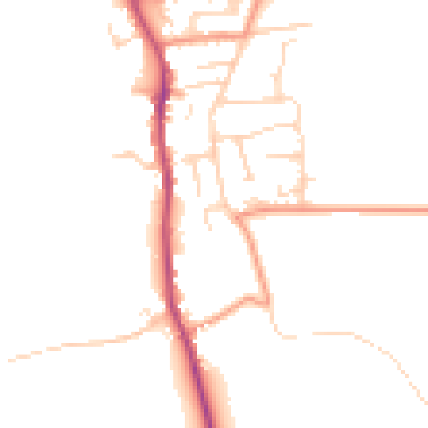 Daytime road noise heatmap for YO12 4QS