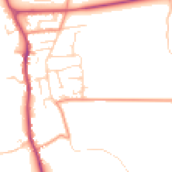 Daytime road noise heatmap for YO12 4RP
